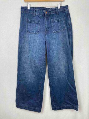 Old Navy Extra High Rise Wide Leg Patch Pockets Jeans Women Size 14